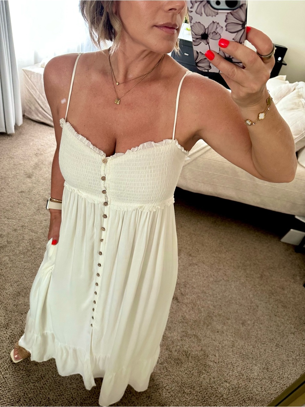 | vici • white flowy button down maxi dress • large | - Picture 8 of 8